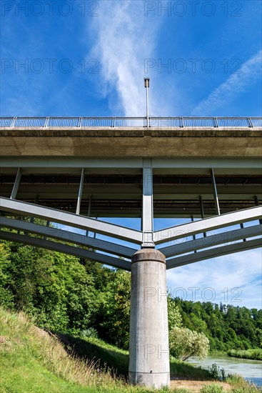 Gruenwalder Bruecke over Isar and Isarwerkkanal between Gruenwald and Pullach