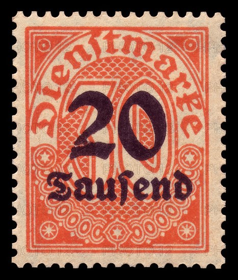 Stamp vintage 1923 of the German Reichspost