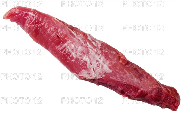 Top view of whole raw tenderloin pork fillet