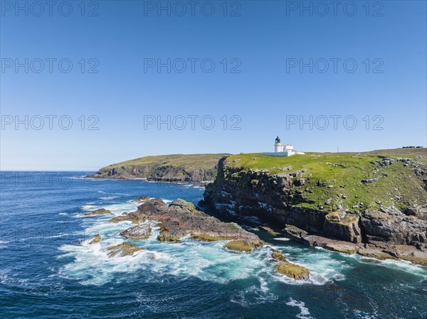 Aerial view of the lighthouse at Stoer Head