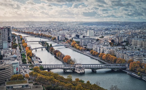 Aerial panorama of Paris city