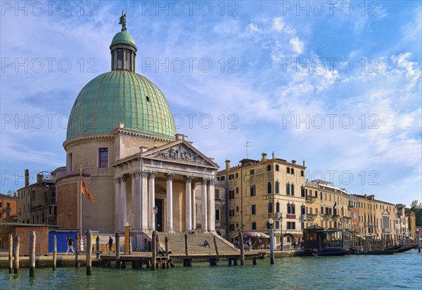 Beautiful copper dome church of San Simeone Piccolo on Grand Canal