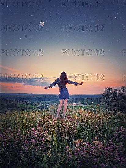 Wild and free youth concept with a relaxed girl