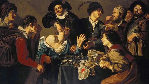 A Dentist Pulling a Tooth