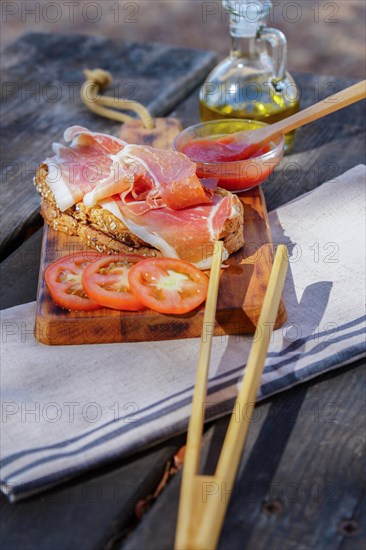 Toast of bread with tomato