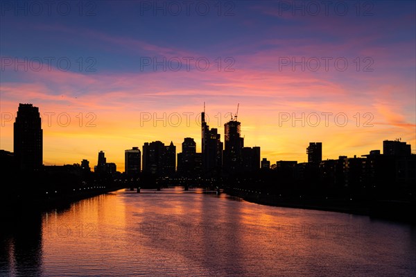 The sun has set behind Frankfurt's banking skyline