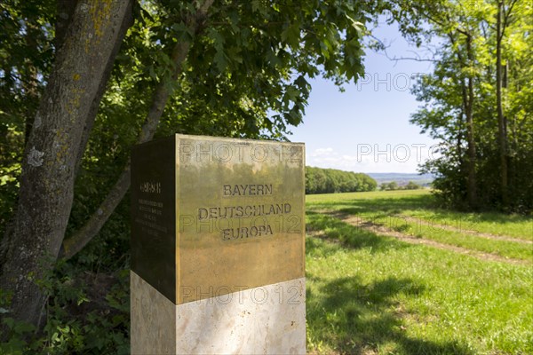 Monument next to the Constitution Column near Gaibach with the inscription Bavaria