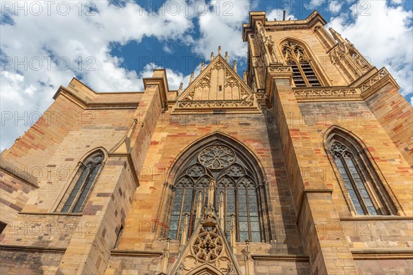 Facade of the Collegiate Church of Saint-Martin in the city centre... Colmar