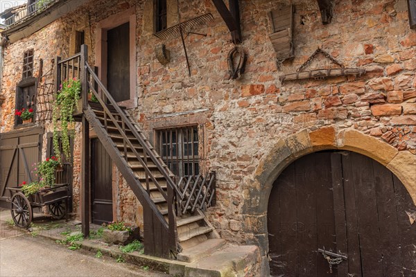 Old traditional farmyard restored in the town centre. Colmar