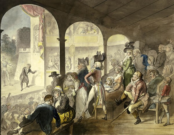 Theatre audience at a performance of Hamlet in 1788