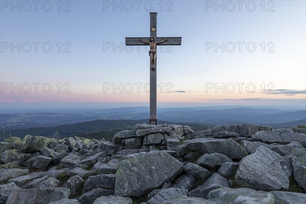 Sunset with view from the Lusen