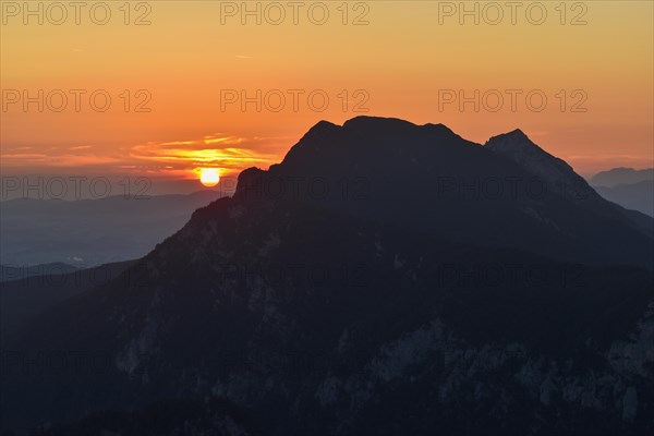 Sunrise in the Chiemgau Alps with Zwiesel and Hochstaufen