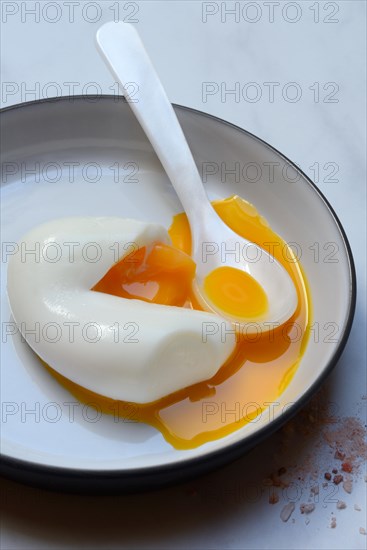 Soft boiled egg with spoon