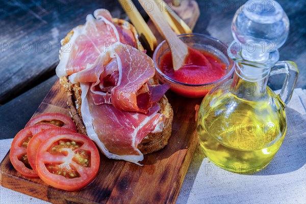 Toast of bread with tomato