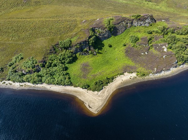 Aerial view of Loch Hope in the Northern Highlands