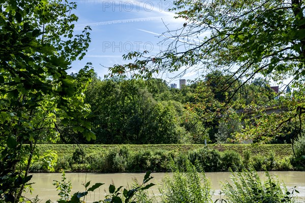 Middle embankment between the Isar and the Isarwerk canal at Gruenwalder Bruecke between Gruenwald and Pullach