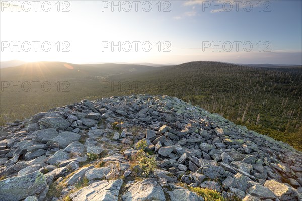 Sunset with view from the Lusen