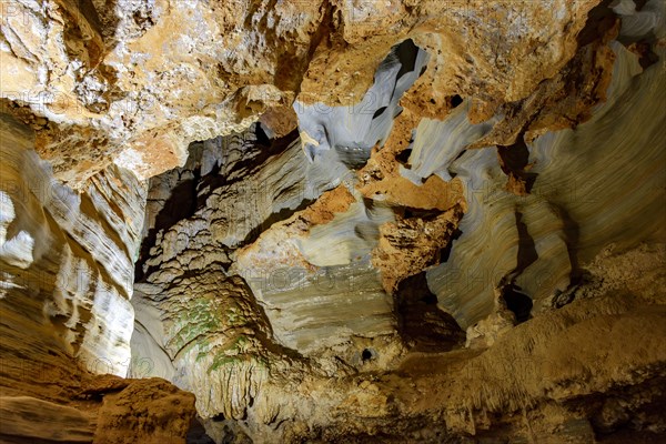 Visit to the interior of the deep Lapinha cave open to visitation in Lagoa Santa in the state of Minas Gerais