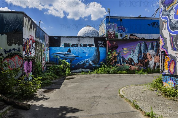 Graffiti on the former US wiretap on Teufelsberg in Grunewald