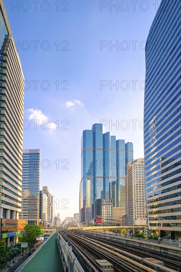 Sunny day in business downtown of Bangkok