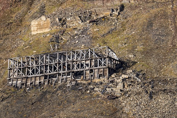 Dilapidated entrance to an abandoned former coal mine