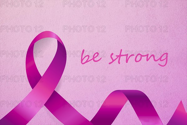 Be strong motivational inscription. National Breast Cancer Awareness Month concept