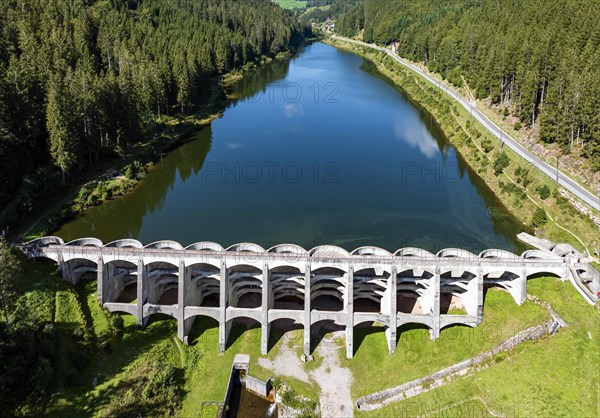 Linachtalsperre in the Black Forest. Pillar dam