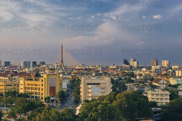 Beautiful cityscape of Bangkok city center in evening