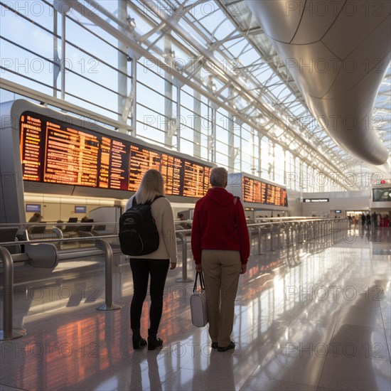 Agile seniors are at the airport to prepare for their trip