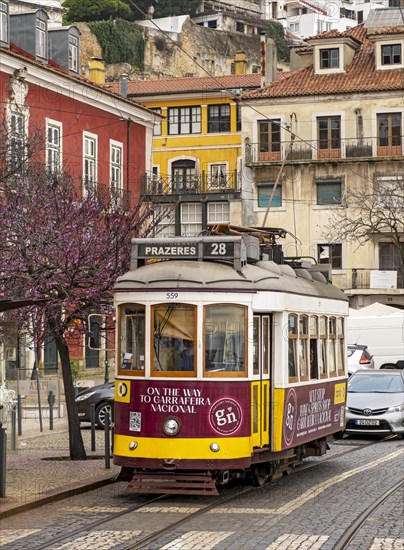 Lisbon tram 28 at Portas do Sol