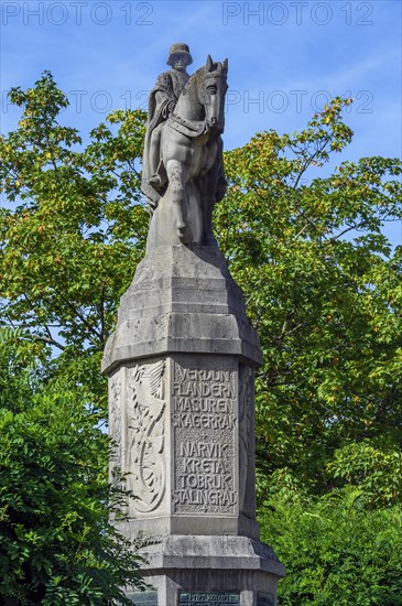 War memorial with equestrian figure