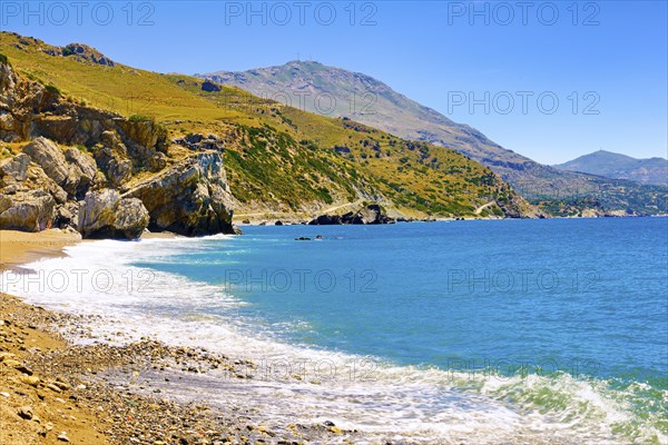 View of sandy beach of Preveli