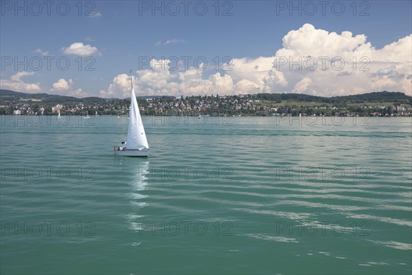 Summer day on Lake Constance with a view of Ueberlingen