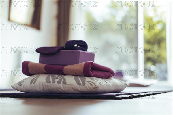 Low angle view of a yoga studio. Copy space