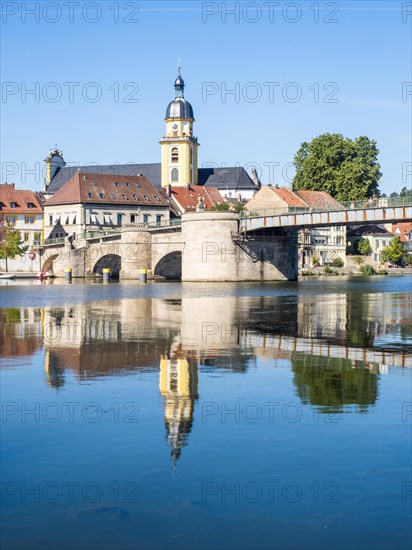 View of the town church and the old Main bridge