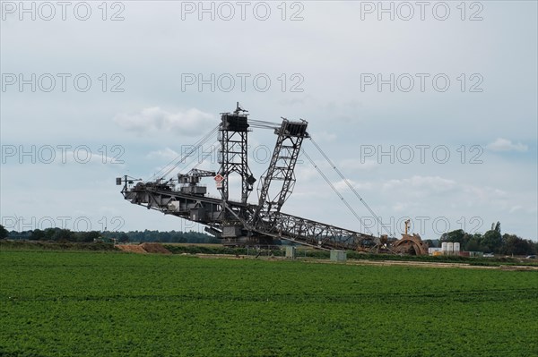 Large excavator on the edge of the Garzweiler opencast lignite mine