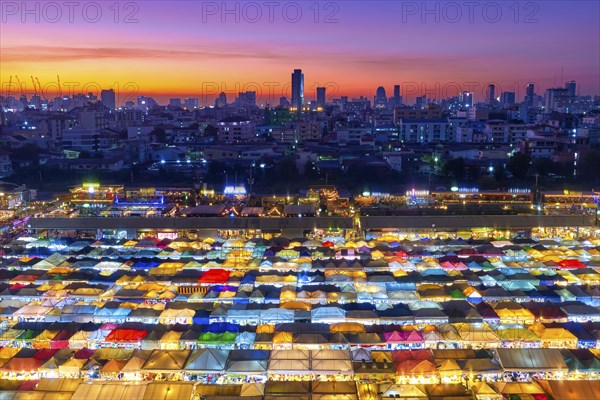Beautiful sunset over skyline of Bangkok