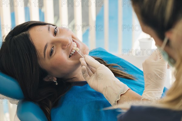 Close-up of a patient at the dentist