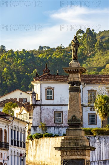 Monument in honor of Tiradentes in the central square of the historic city of Ouro Preto in Minas Gerais