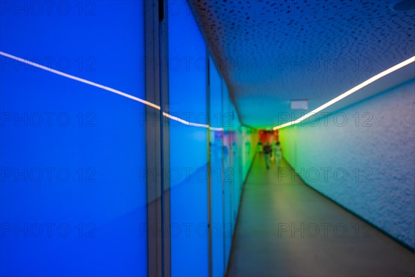 Illuminated Underground Walkway in City of Thun