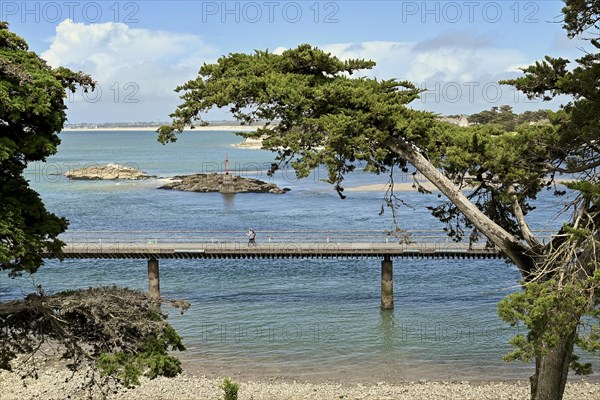 Pier in shallow sea water off Le Croisic