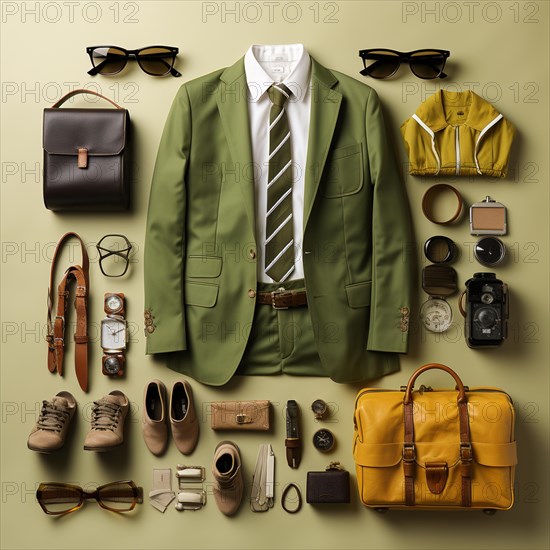 Travel preparation of a man with a suitcase