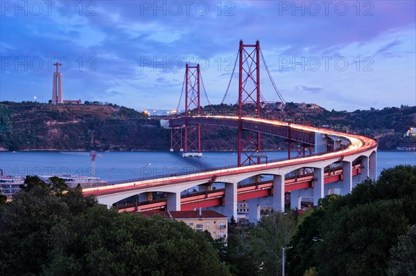 View of Lisbon view from Miradouro do Bairro do Alvito viewpoint of Tagus river