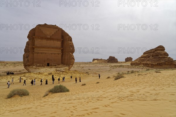 Tomb of Lihyan in the rock city of Hegra near Al'Ula