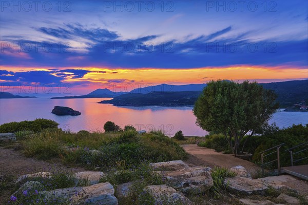 Sunset at ancient Temple of Poseidon