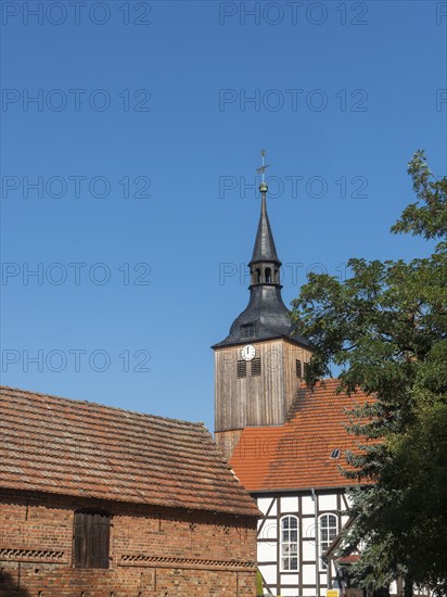 Village church with half-timbering