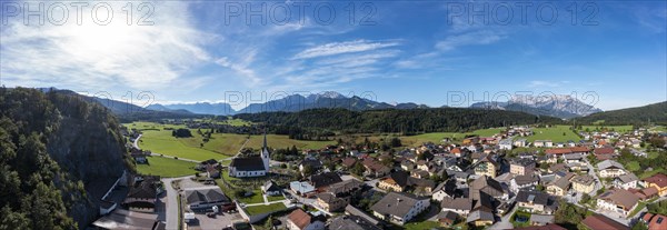 Village view of Adnet with Untersberg