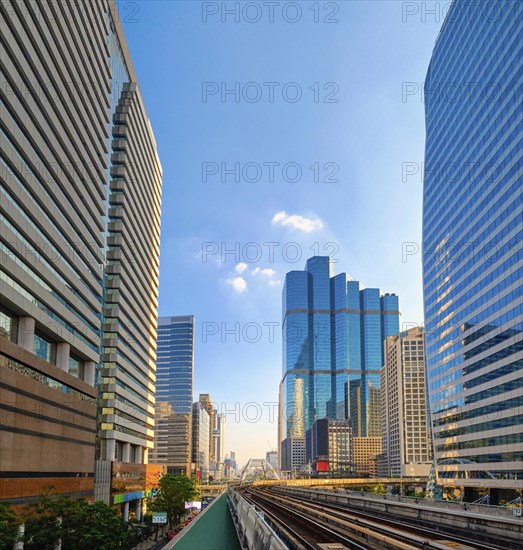 Sunny day in business downtown of Bangkok