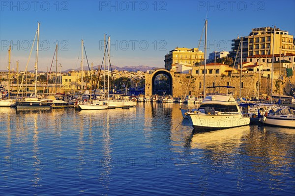 Sunset in port of Heraklion