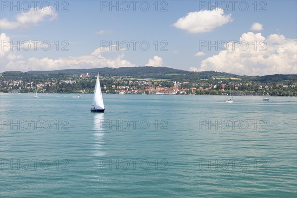 Summer day on Lake Constance with a view of Ueberlingen